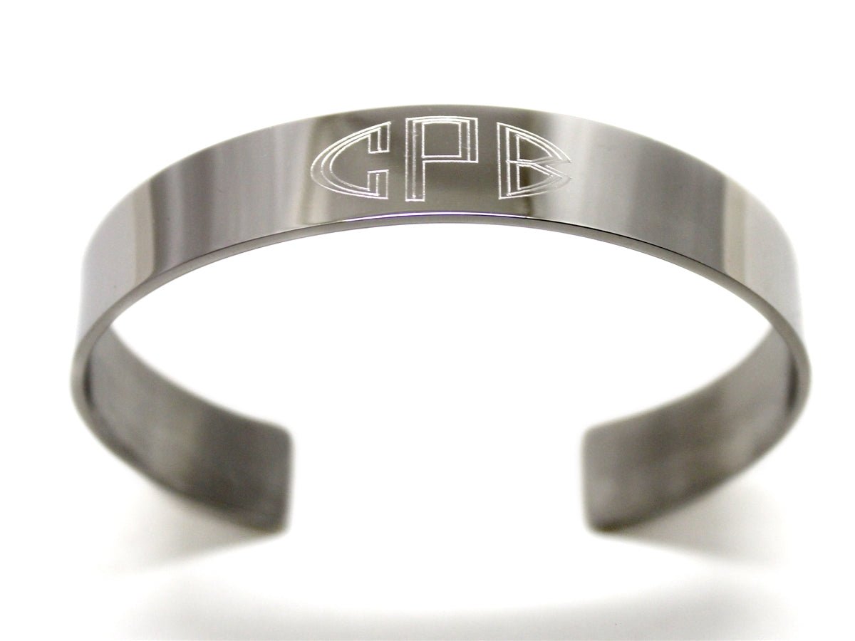 Stainless Steel Engraved Cuff - Allyanna GiftsMONOGRAM + ENGRAVING