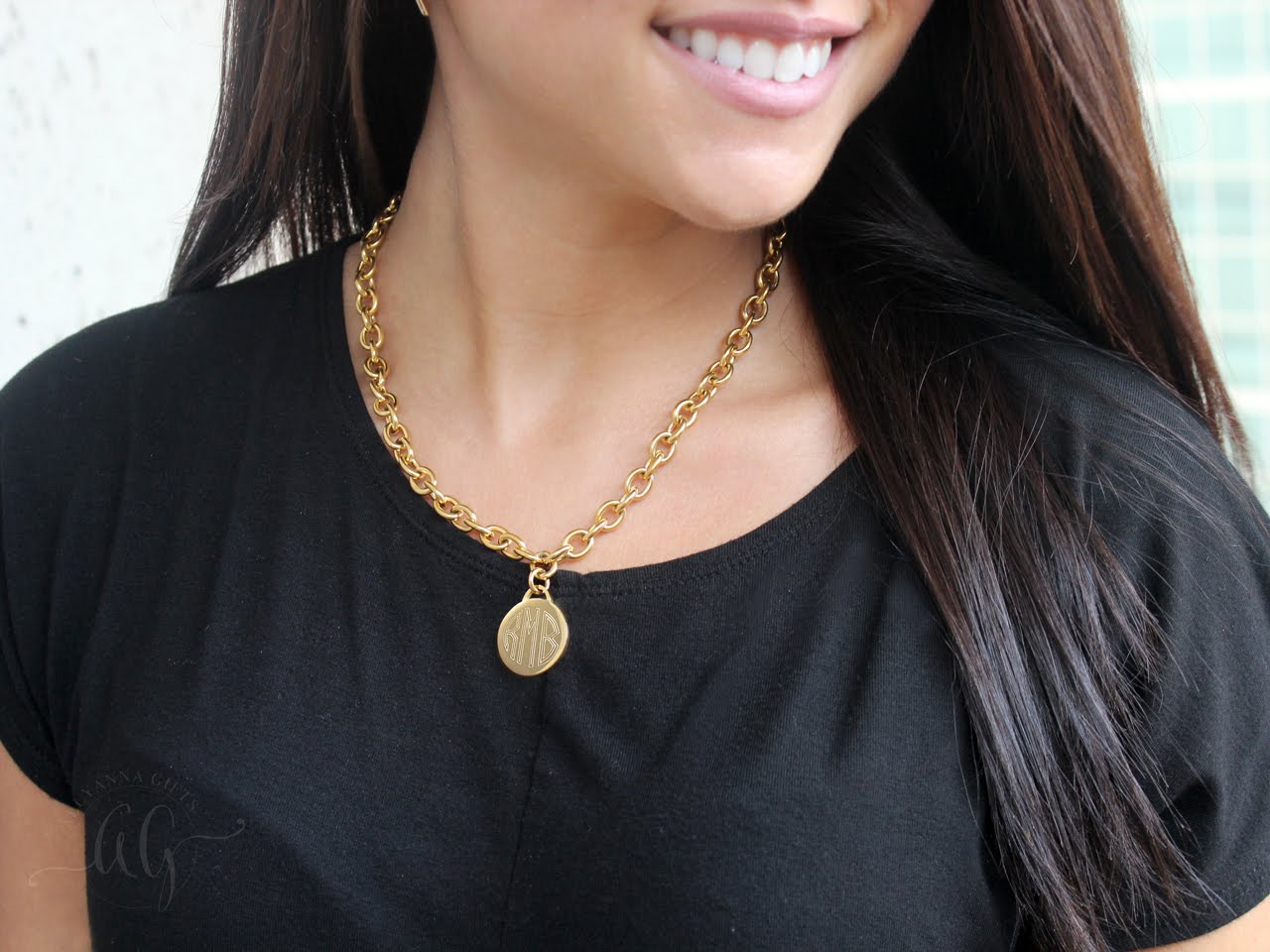 Stainless Steel Link Necklace - Allyanna GiftsMONOGRAM + ENGRAVING