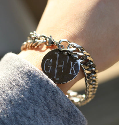Stainless Steel Miami Cuban Engravable Bracelet - Allyanna Gifts