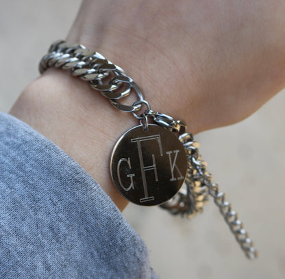 Stainless Steel Miami Cuban Engravable Bracelet - Allyanna Gifts