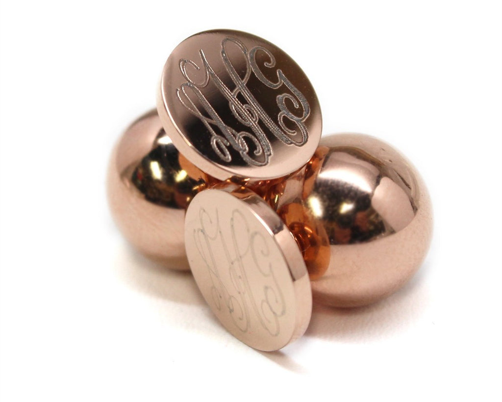 Stainless Steel Monogram Earrings with Ball Backs - Allyanna GiftsMONOGRAM + ENGRAVING