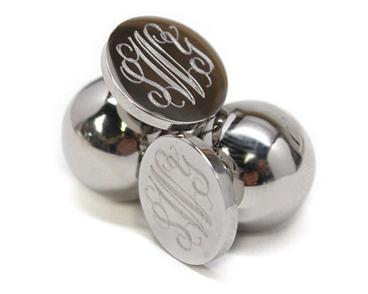 Stainless Steel Monogram Earrings with Ball Backs - Allyanna GiftsMONOGRAM + ENGRAVING