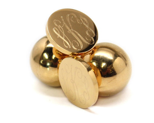 Stainless Steel Monogram Earrings with Ball Backs - Allyanna GiftsMONOGRAM + ENGRAVING