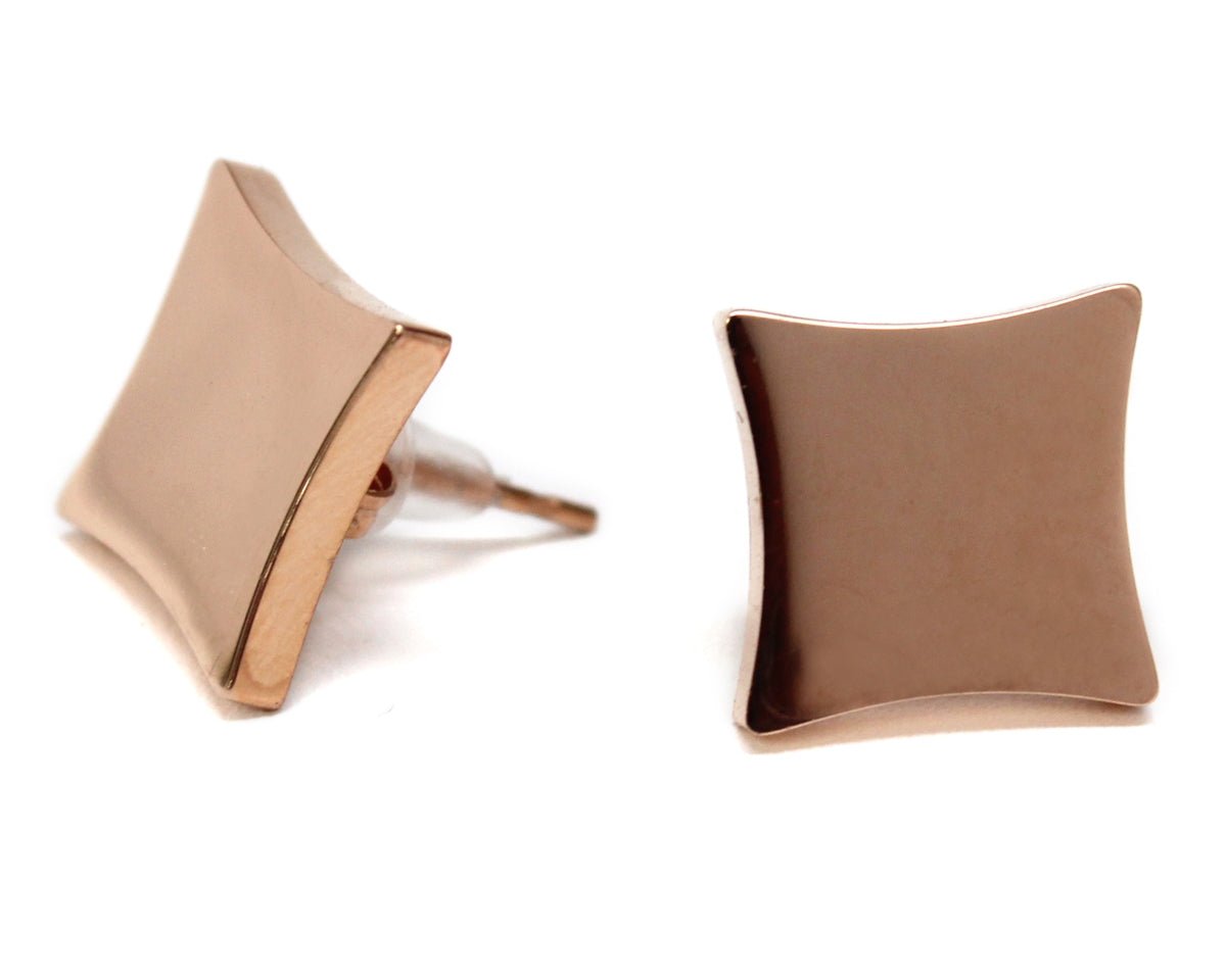 Stainless Steel Monogram Square Earrings - Allyanna GiftsMONOGRAM + ENGRAVING