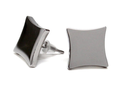 Stainless Steel Monogram Square Earrings - Allyanna GiftsMONOGRAM + ENGRAVING