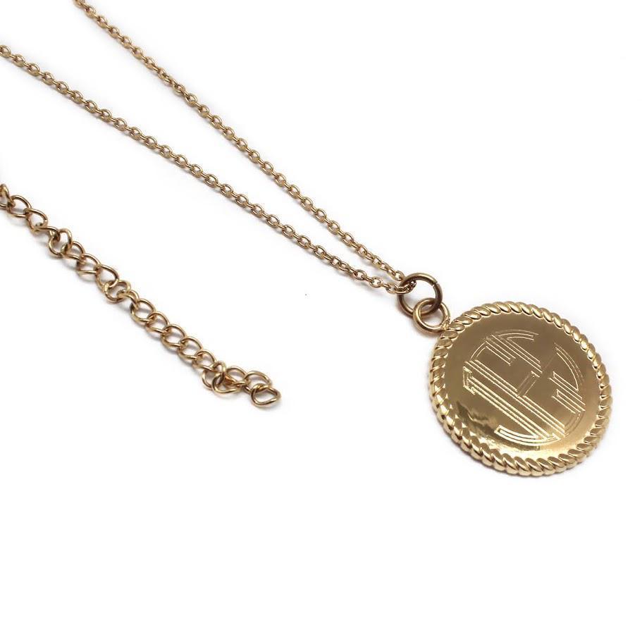 Stainless Steel Necklace With Rope Around Disc Pendant - Allyanna GiftsNECKLACE