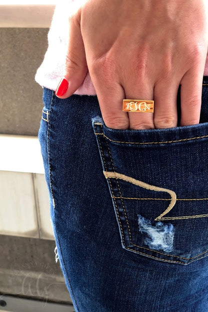 Stephanie Bar Ring - Allyanna GiftsMONOGRAM + ENGRAVING