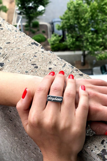 Stephanie Bar Ring - Allyanna GiftsMONOGRAM + ENGRAVING