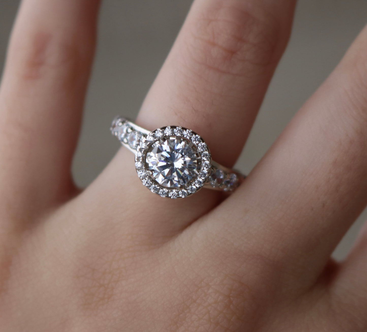 Sterling Silver 1.2CT Moissanite Engagement Ring - Allyanna GiftsRINGS