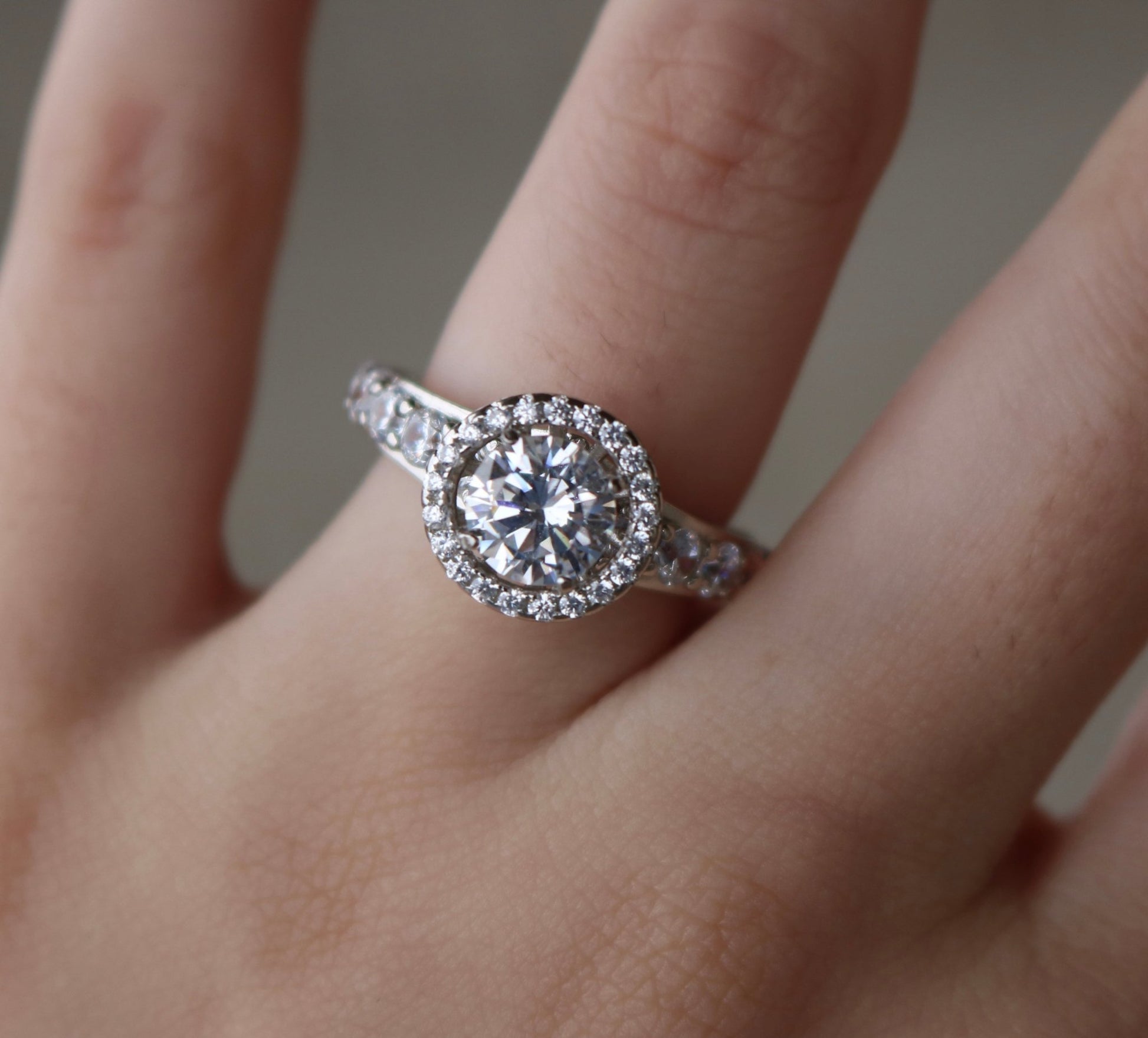 Sterling Silver 1.2CT Moissanite Engagement Ring - Allyanna GiftsRINGS