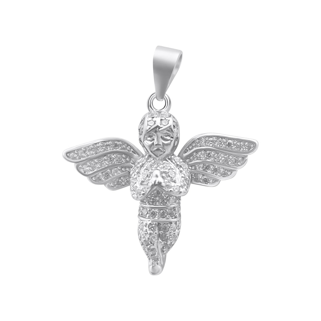 Sterling Silver 3D Angel Pendant - Allyanna GiftsPendant