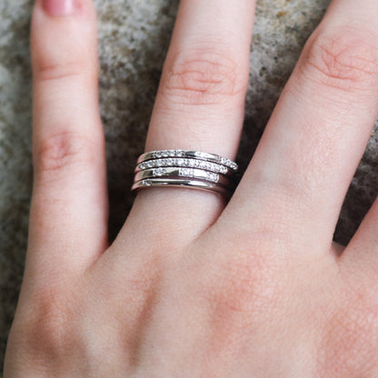 Sterling Silver 4 Band Stackable CZ Ring - Allyanna GiftsRINGS