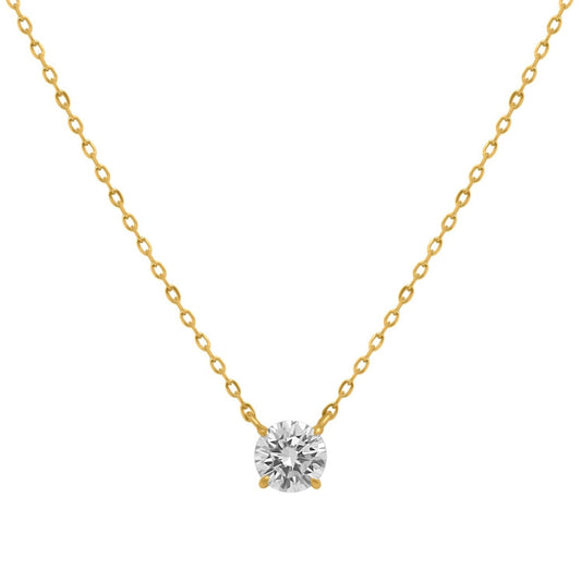 Sterling Silver 4 Prong Round Moissanite Necklace W/Certification - Allyanna GiftsNECKLACE