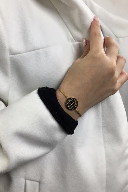 Sterling Silver Adjustable Tassel Bracelet - Allyanna GiftsMONOGRAM + ENGRAVING