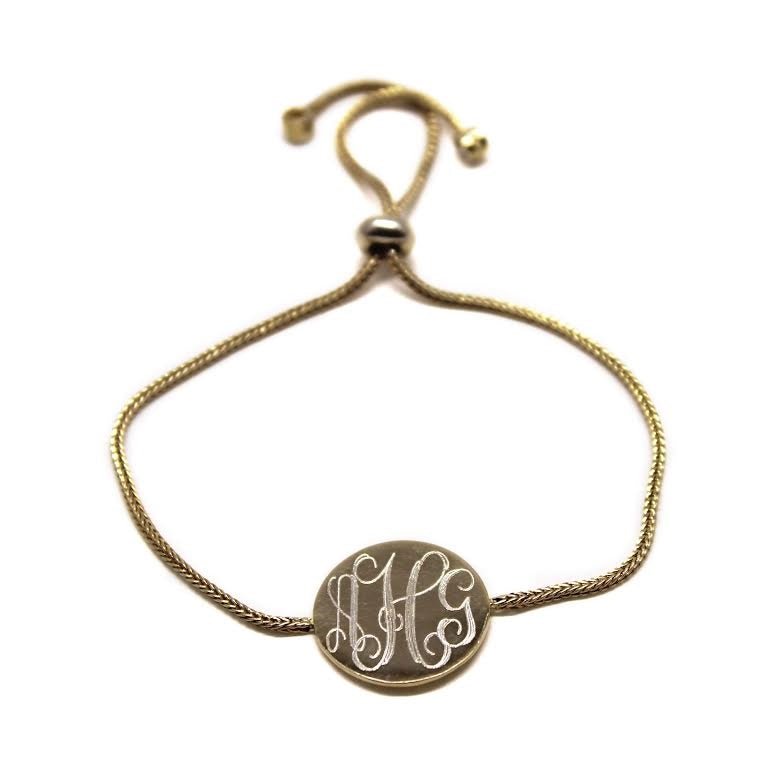 Sterling Silver Adjustable Tassel Bracelet - Allyanna GiftsMONOGRAM + ENGRAVING