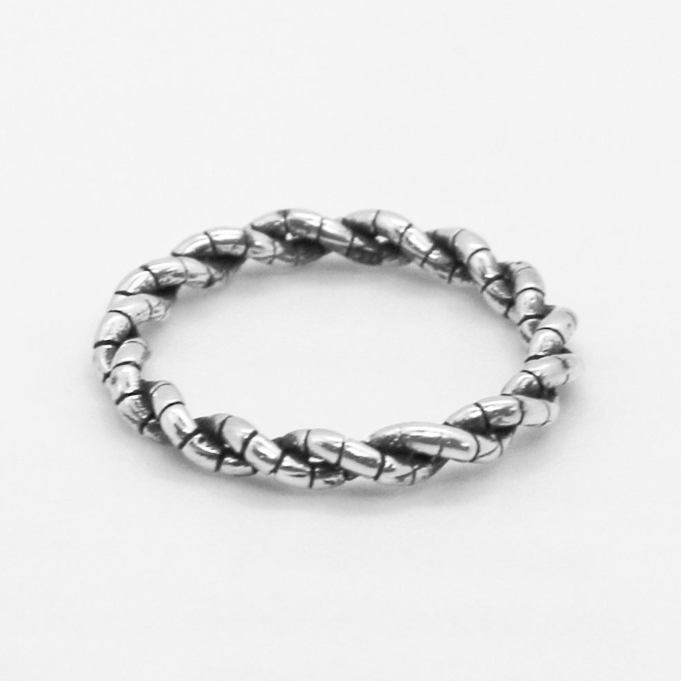 Sterling Silver Antique Spiral Rope Ring - Allyanna Gifts