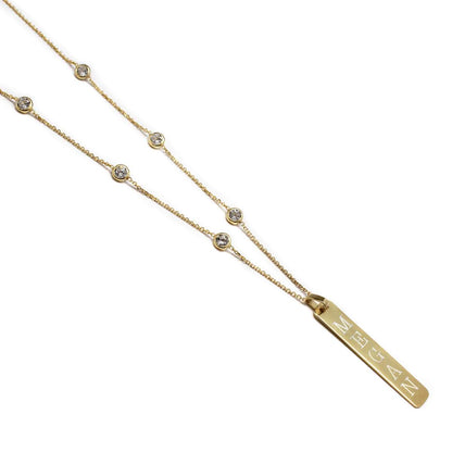 Sterling Silver Beautiful Bar Necklace - Allyanna GiftsMONOGRAM + ENGRAVING