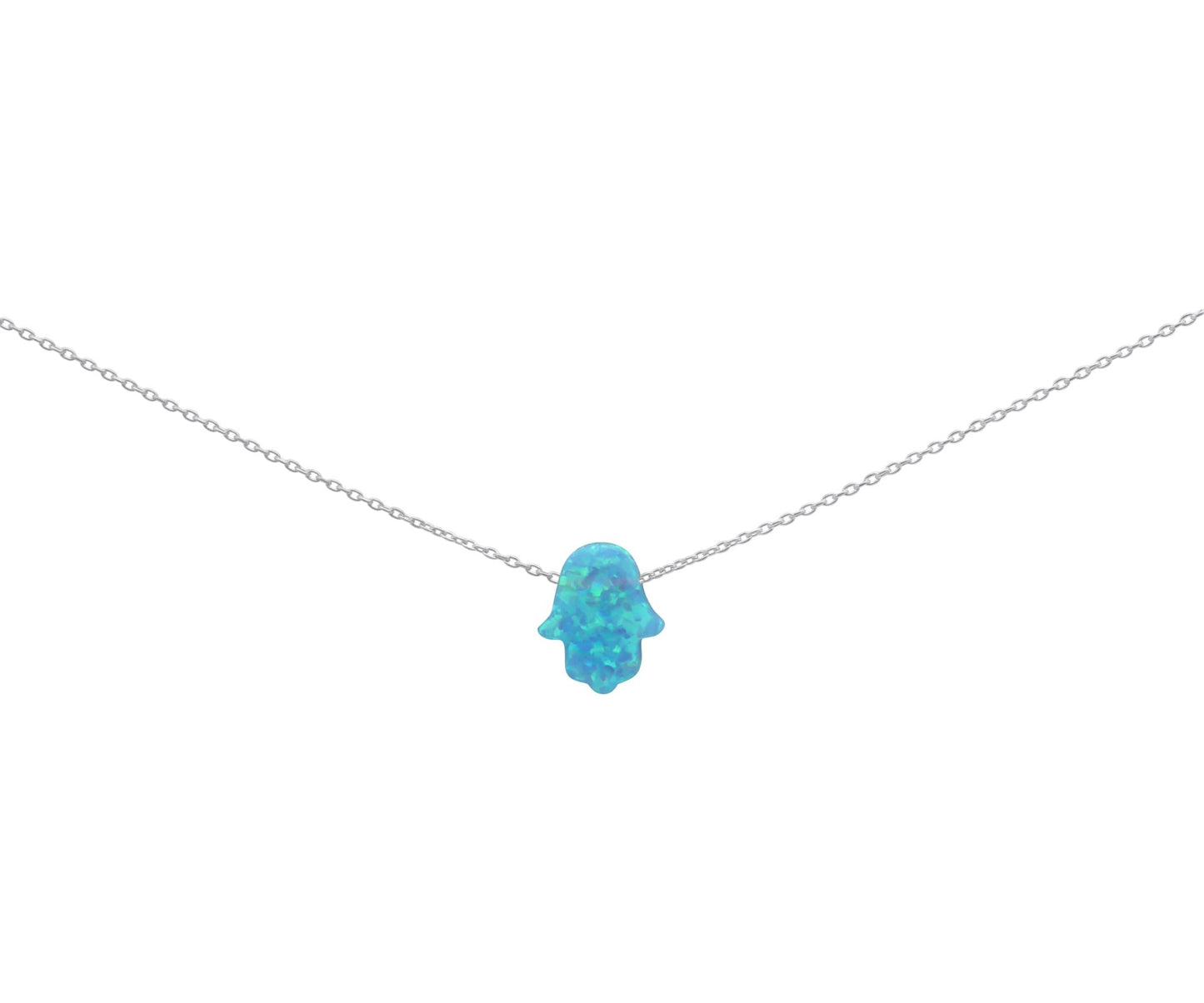 Sterling Silver Blue Hamsa Hand - Allyanna Gifts