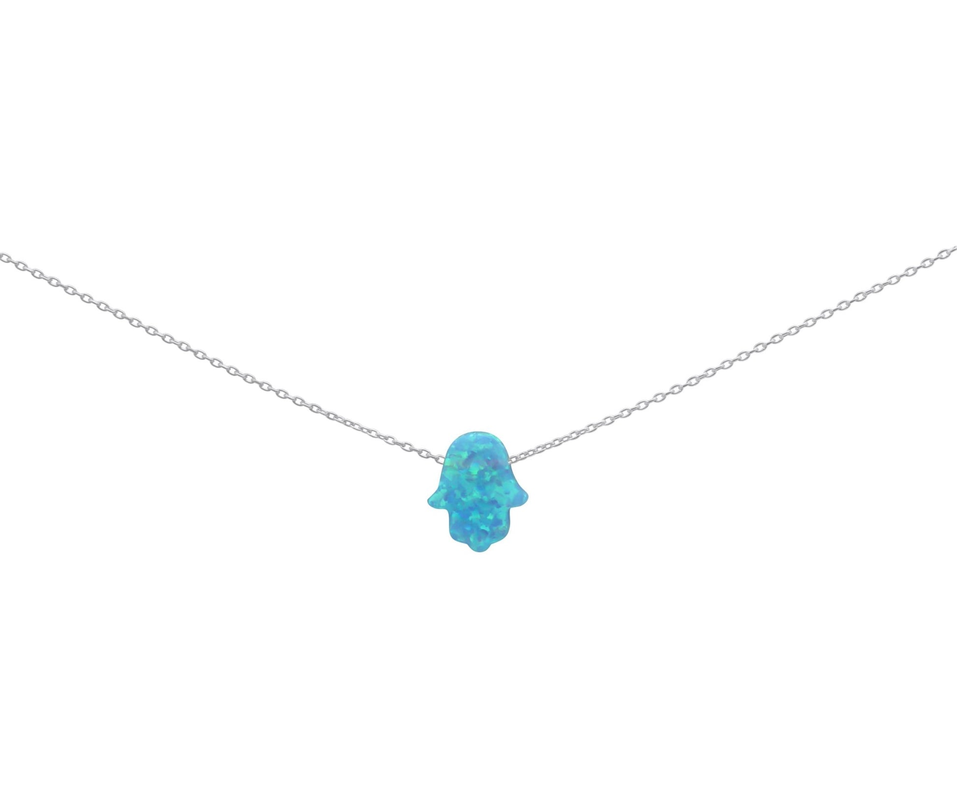 Sterling Silver Blue Hamsa Hand - Allyanna Gifts