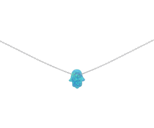 Sterling Silver Blue Hamsa Hand - Allyanna Gifts