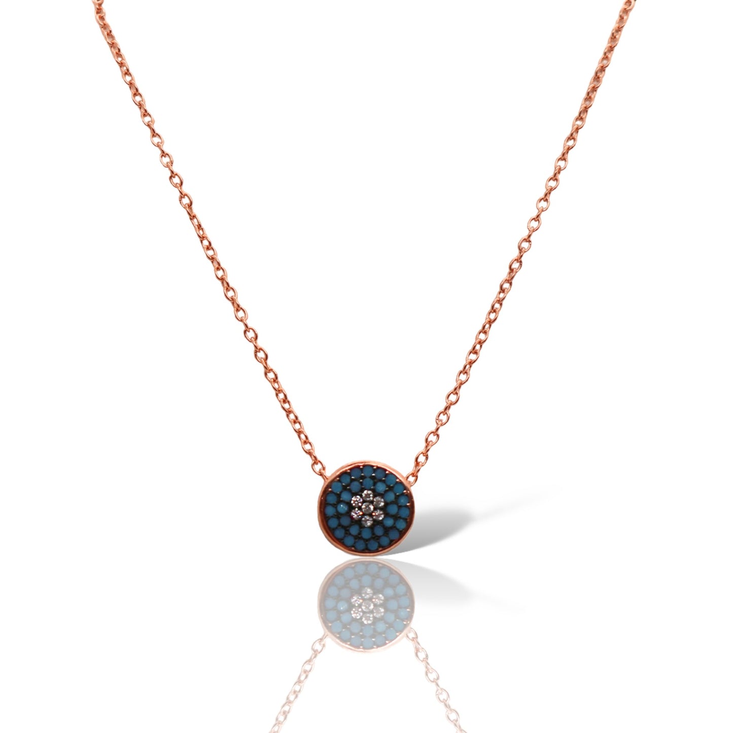 Sterling Silver Blue Stone Evil Eye Necklace - Allyanna GiftsNECKLACE