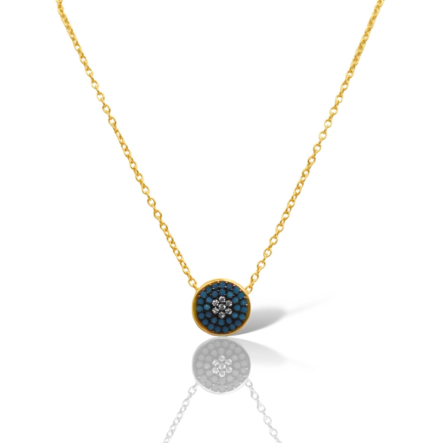 Sterling Silver Blue Stone Evil Eye Necklace - Allyanna GiftsNECKLACE