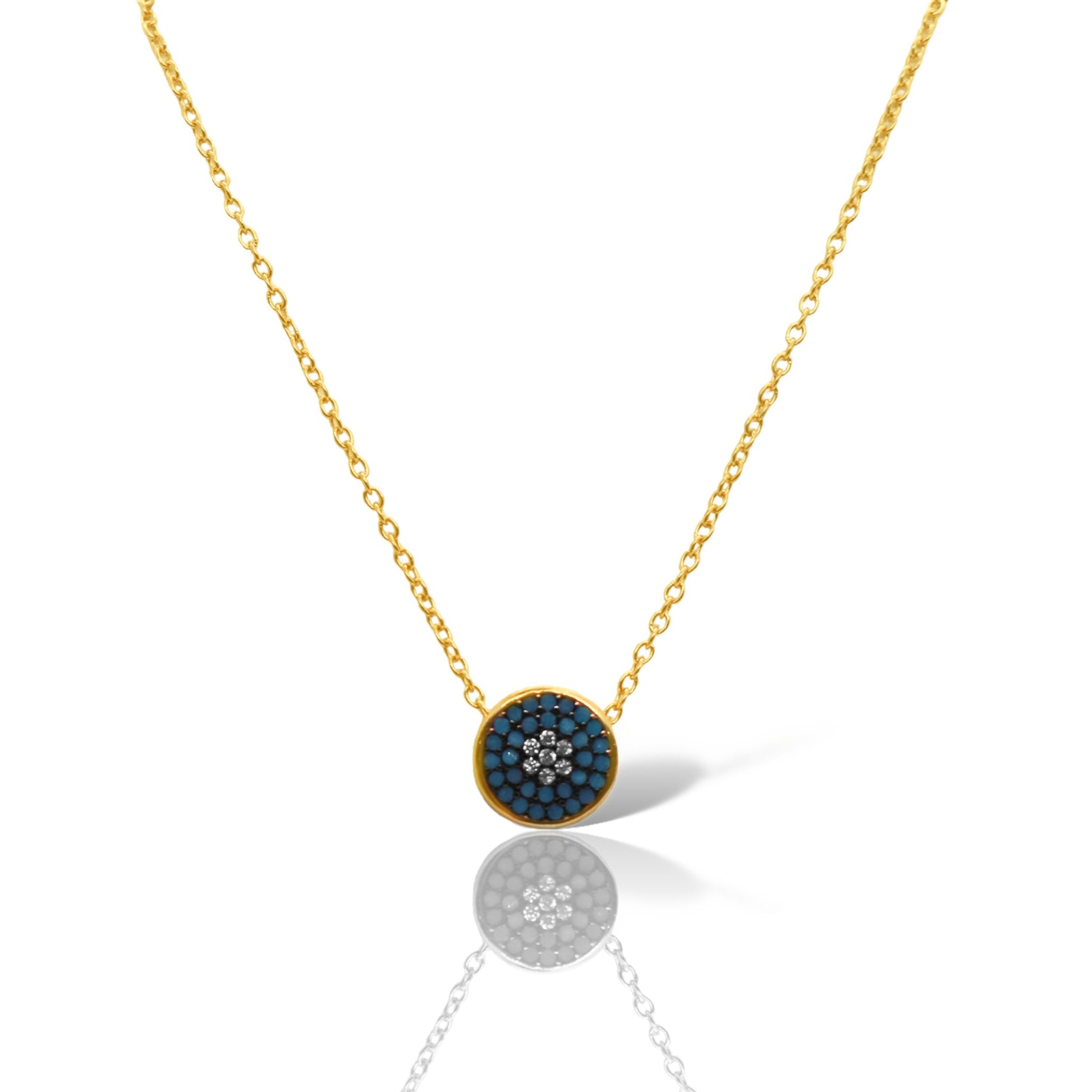 Sterling Silver Blue Stone Evil Eye Necklace - Allyanna GiftsNECKLACE