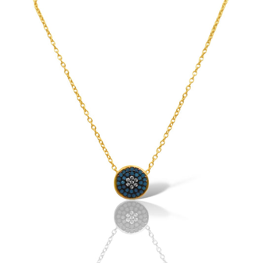 Sterling Silver Blue Stone Evil Eye Necklace - Allyanna GiftsNECKLACE
