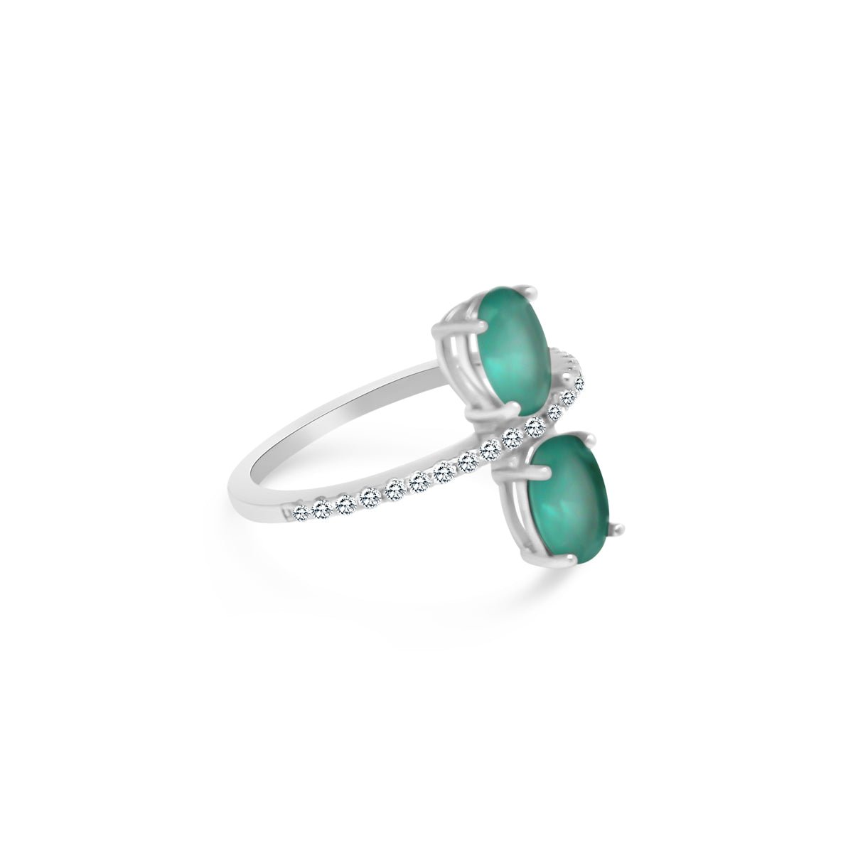 Sterling Silver Chalcedony Aqua Blue Gemstone - Allyanna GiftsRINGS
