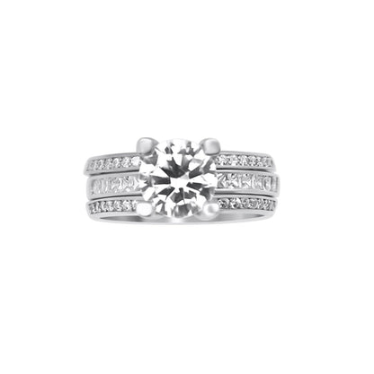 Sterling Silver Circle Cut Thick Band Wedding/Engagement Ring - Allyanna GiftsRINGS