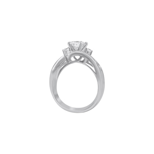 Sterling Silver Circle Cut Twist Band Wedding/Engagement Ring - Allyanna GiftsRINGS