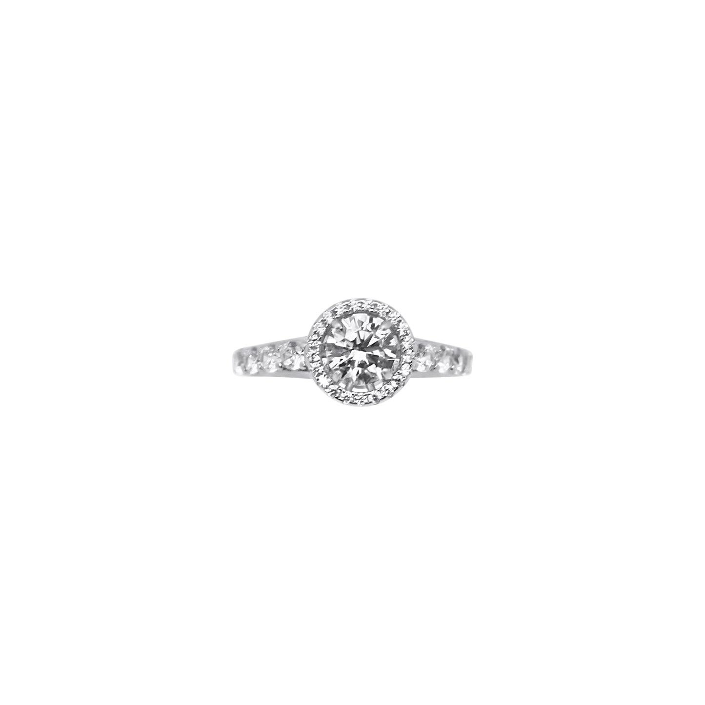 Sterling Silver Circle Halo Wedding/Engagement Ring - Allyanna GiftsRINGS