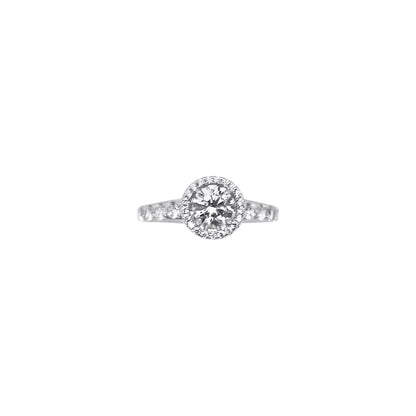 Sterling Silver Circle Halo Wedding/Engagement Ring - Allyanna GiftsRINGS