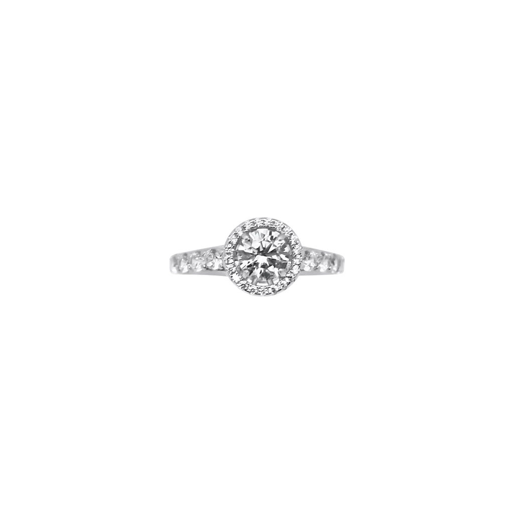 Sterling Silver Circle Halo Wedding/Engagement Ring - Allyanna GiftsRINGS