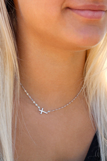 Sterling Silver Cross Necklace - Allyanna GiftsJEWELRY