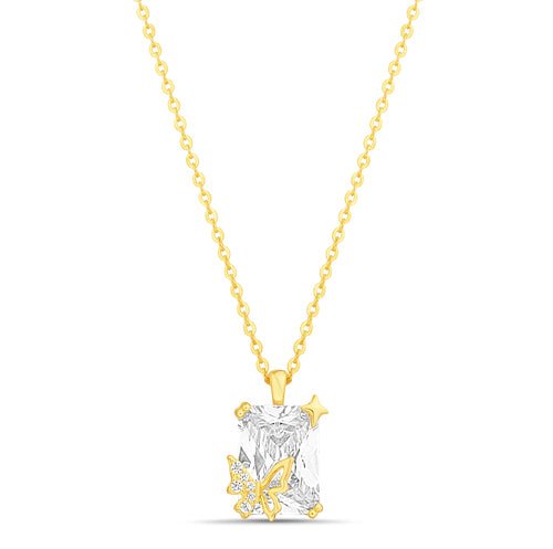 Sterling Silver CZ Butterfly Necklace - Allyanna Gifts