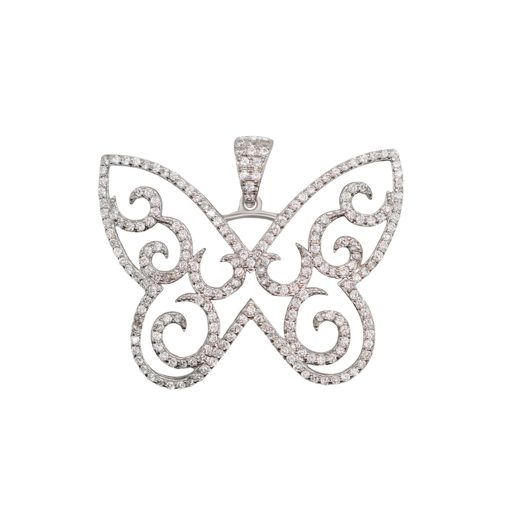 Sterling Silver CZ Butterfly Pendant - Allyanna GiftsPendant