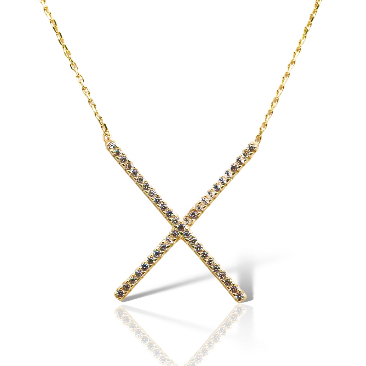 Sterling Silver CZ Cross Necklace - Allyanna GiftsNECKLACE
