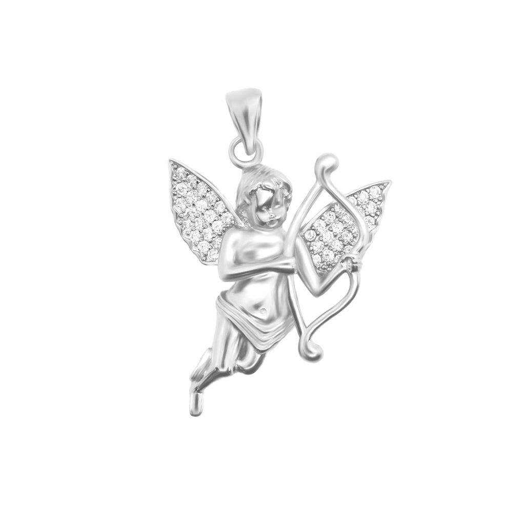 Sterling Silver CZ Cupid Pendant - Allyanna GiftsPendant