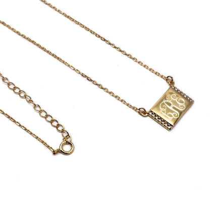 Sterling Silver CZ Elyse Necklace - Allyanna GiftsMONOGRAM + ENGRAVING