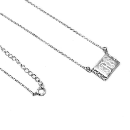 Sterling Silver CZ Elyse Necklace - Allyanna GiftsMONOGRAM + ENGRAVING
