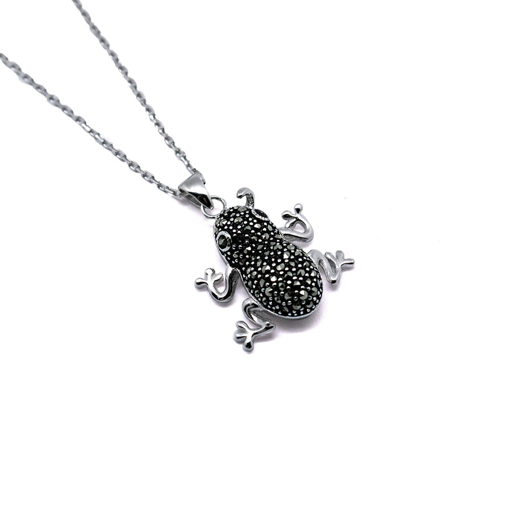 Sterling Silver CZ Frog Pendant - Allyanna GiftsNECKLACE