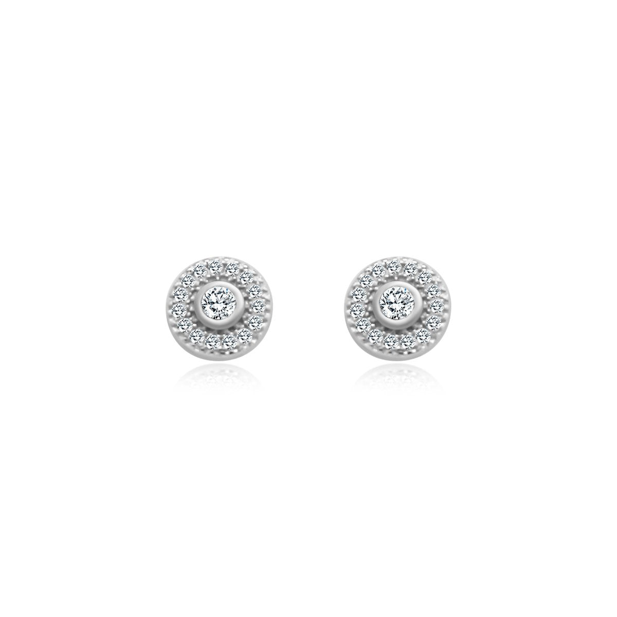 Sterling Silver CZ Halo Studs - Allyanna Gifts