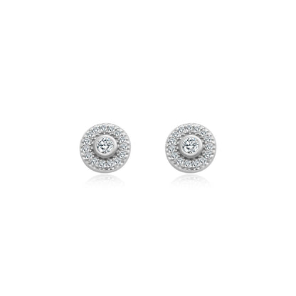 Sterling Silver CZ Halo Studs - Allyanna Gifts