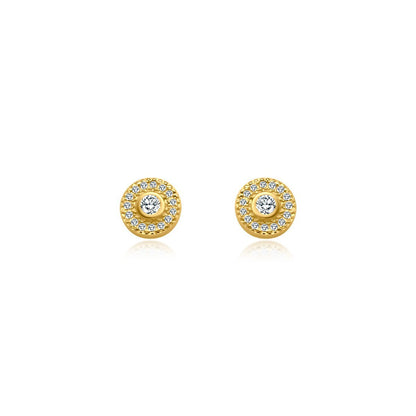 Sterling Silver CZ Halo Studs - Allyanna Gifts