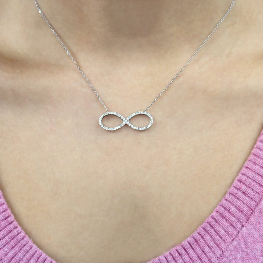 Sterling Silver CZ Infinity Necklace - Allyanna GiftsJEWELRY