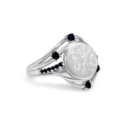 Sterling Silver CZ Sapphire Twist - Allyanna Gifts