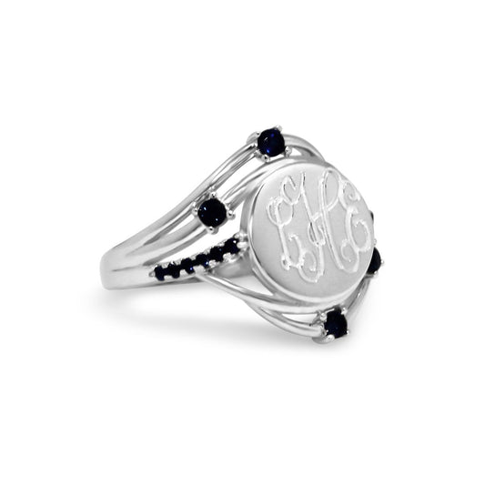 Sterling Silver CZ Sapphire Twist - Allyanna Gifts