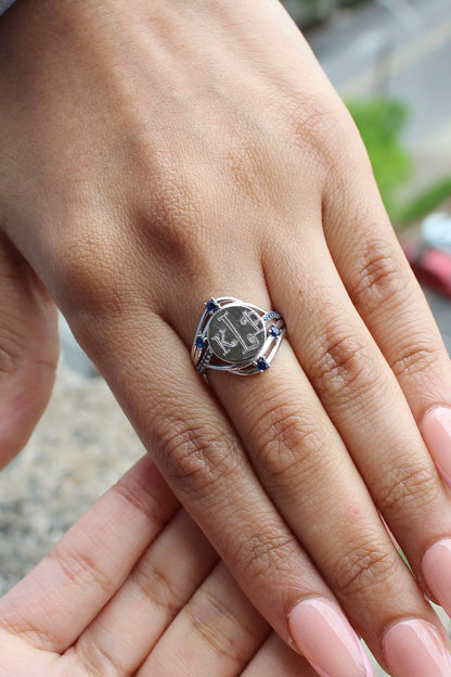 Sterling Silver CZ Sapphire Twist - Allyanna Gifts