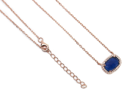 Sterling Silver Dark Blue Gemstone Necklace - Allyanna GiftsJEWELRY